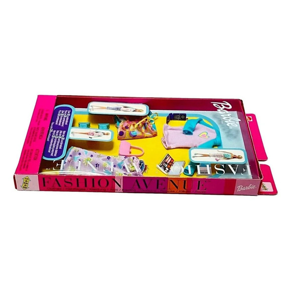 Vintage Barbie Fashion Avenue Doll Clothing Purple Blue Mattel 2002 New - Picture 6 of 7